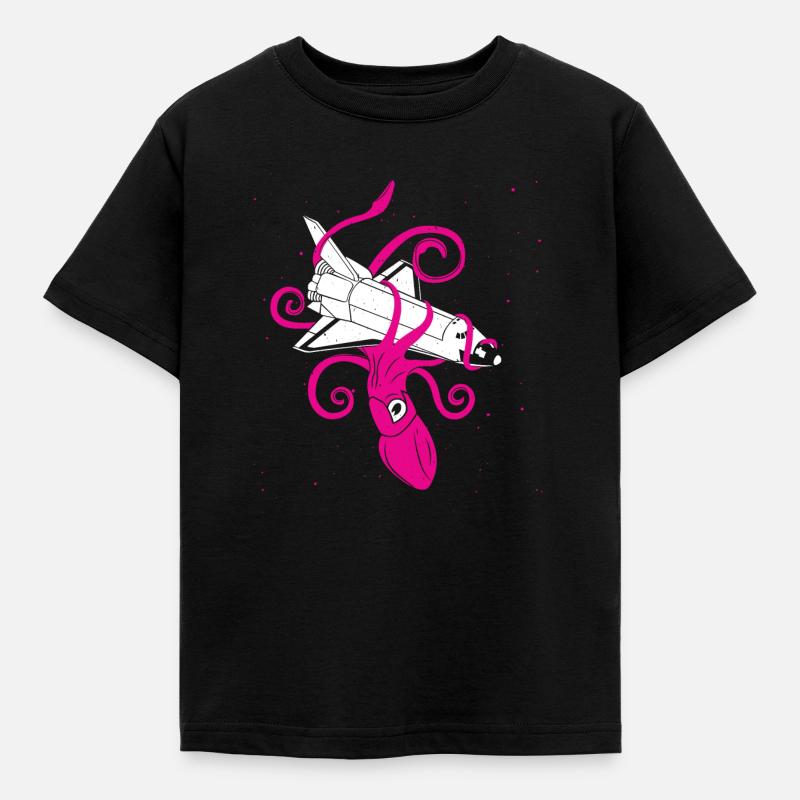 Squid vs Space Shuttle - Kinder T-Shirt - Schwarz