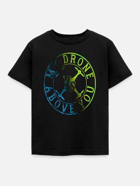 Drohne Drohnen Quadrocopter - Kinder T-Shirt - Schwarz