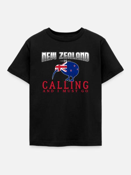 Neuseeland - Kinder T-Shirt - Schwarz