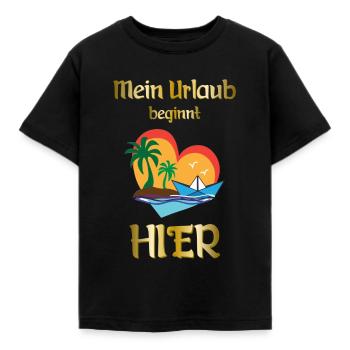 MES VACANCES COMMENCENT ICI * VACANCES * VACANCES - T-shirt Enfant - noir - Devant - AI Model Kid Female (0cm)