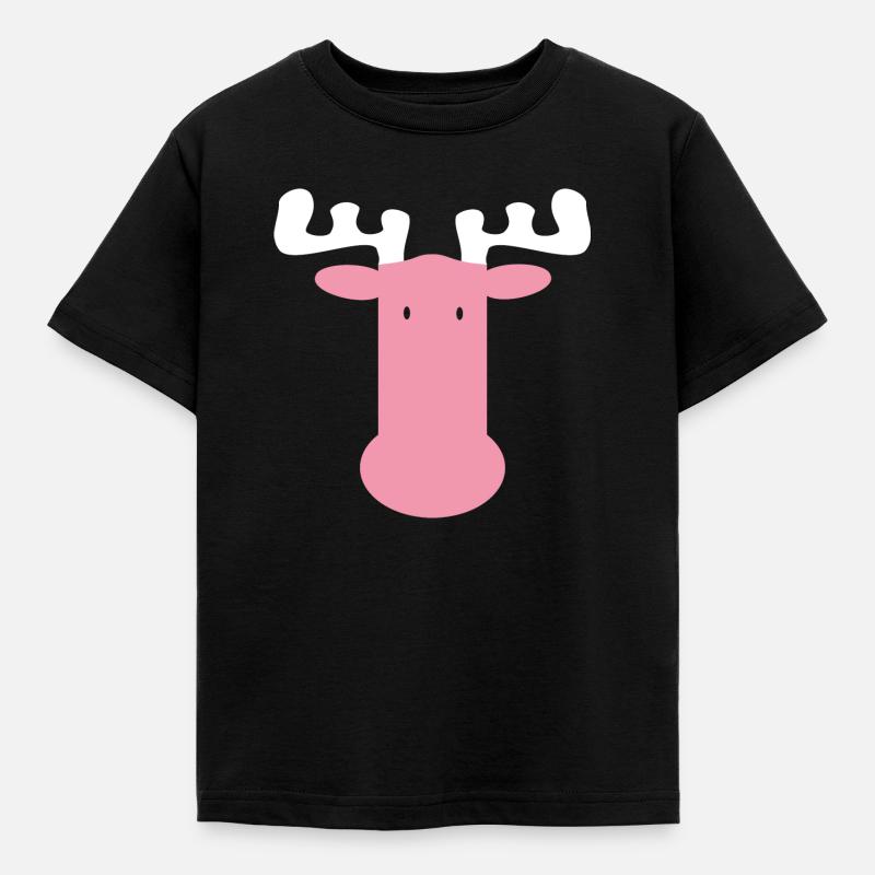 ELCH - MOOSE - Kinder T-Shirt - Schwarz