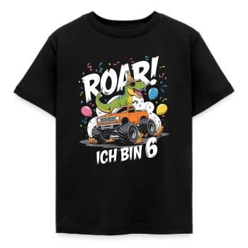 6. Geburtstag 6 Jahre Dino Monstertruck Fan - Kinder T-Shirt - Schwarz - Vorne - AI Model Kid Female (0cm)