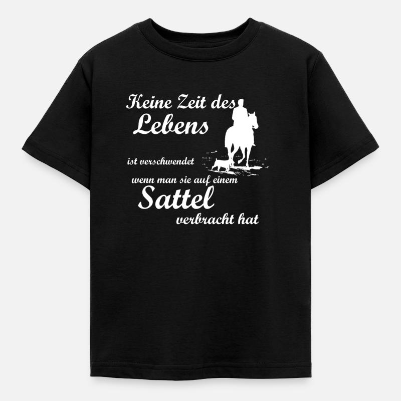 Pferd - Kinder T-Shirt - Schwarz