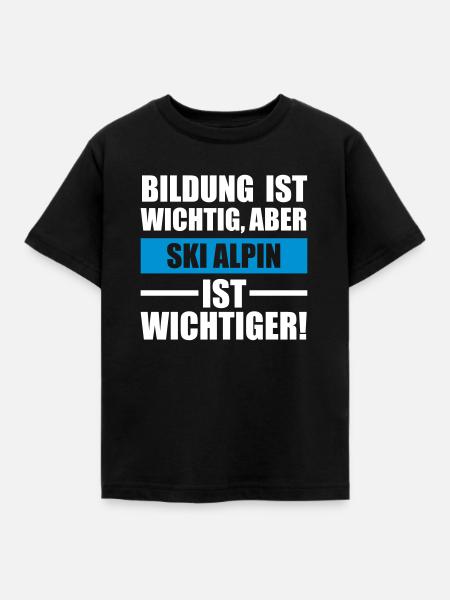 Ski Alpin Sportart - Kinder T-Shirt - Schwarz