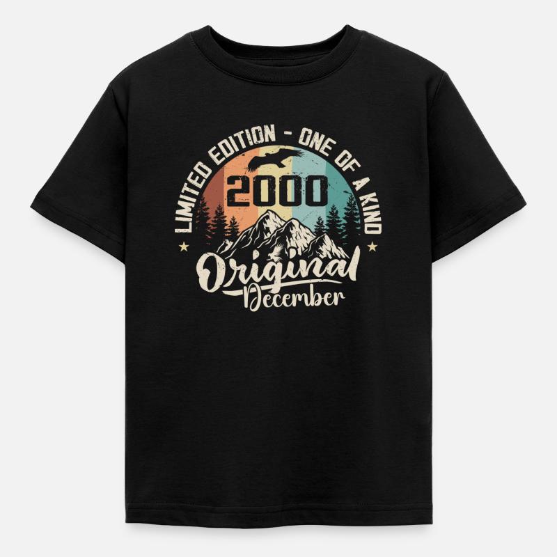 Dezember 2000 Geburtstag - Dezember 2000 Geschenk - Kinder T-Shirt - Schwarz