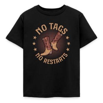 No Tags No Restarts Line Dance Country Music - Kinder T-Shirt - Schwarz - Vorne - AI Model Kid Female (0cm)