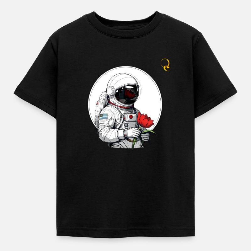 ASTRONAUTE ET TULIPE - T-shirt Enfant - noir