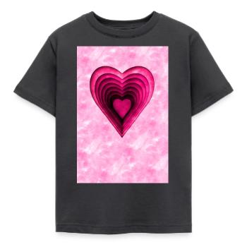 Pink Heart - Kids' T-Shirt - dark grey - Front - AI Model Kid Female (0cm)
