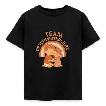 Team Geschwisterliebe - Kinder T-Shirt - Schwarz - Vorne - AI Model Kid Female (0cm)