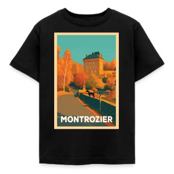 Montrozier, ein Dorf in Frankreich - Kinder T-Shirt - Schwarz - Vorne - AI Model Kid Female (0cm)