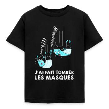 Faire tomber les masques - T-shirt Enfant - noir - Devant - AI Model Kid Female (0cm)