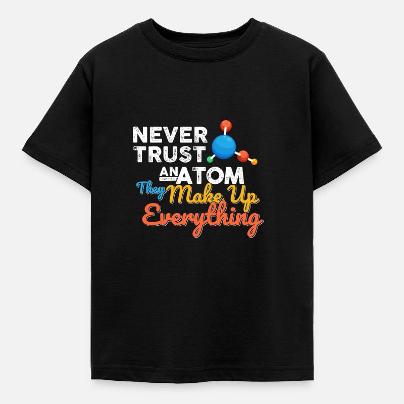 Science Chemistry Math Physics Nerd Atom - Kids' T-Shirt - black