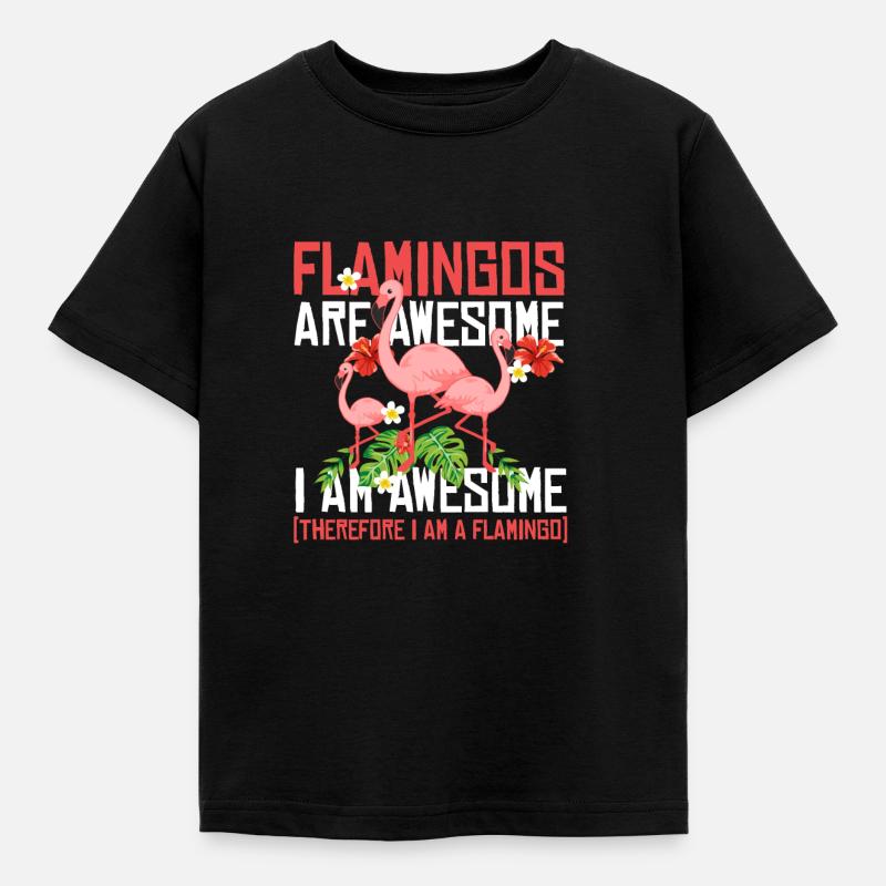 Flamingos sind super Vogel pink rosa lange Beine - Kinder T-Shirt - Schwarz