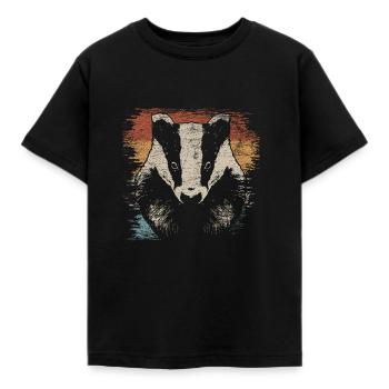 Dachs - Kinder T-Shirt - Schwarz - Vorne - AI Model Kid Female (0cm)