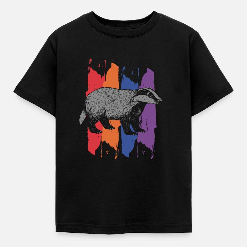 Dachs - Kinder T-Shirt - Schwarz