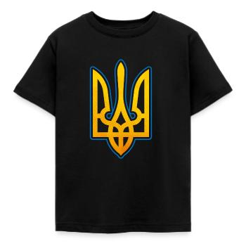 Ukraine Emblem - Kinder T-Shirt - Schwarz - Vorne - AI Model Kid Female (0cm)
