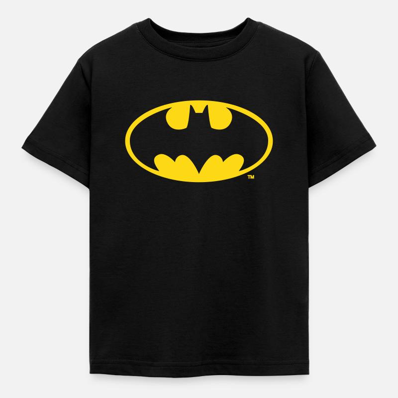 DC Comics Batman Logo in gold-metallic Optik - Kinder T-Shirt - Schwarz