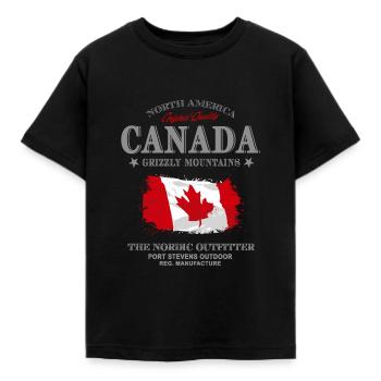 Kanada - Maple Leaf - Canada - T-shirt Enfant - noir - Devant - AI Model Kid Female (0cm)