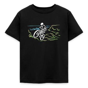 Mountainbiken an der Küste - Kinder T-Shirt - Schwarz - Vorne - AI Model Kid Female (0cm)