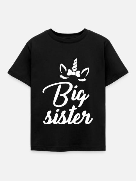 Big Sister - Kinder T-Shirt - Schwarz