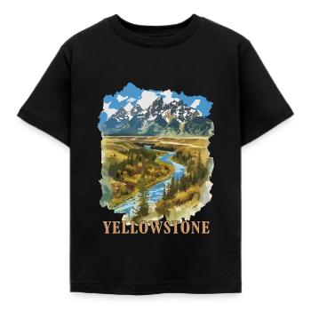 Cowboy Riding Horse Yellowstone TV Series Y Rip - Kids' T-Shirt - black - Front - AI Model Kid Female (0cm)