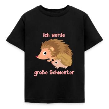 Ich werde große Schwester - Igel - Kinder T-Shirt - Schwarz - Vorne - AI Model Kid Female (0cm)