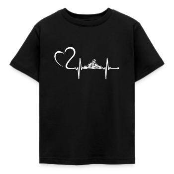 Kart course rythme cardiaque - T-shirt Enfant - noir - Devant - AI Model Kid Female (0cm)