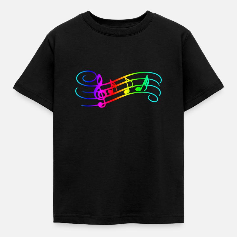 Music Notes - Kids' T-Shirt - black