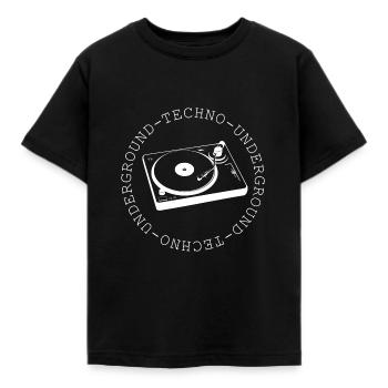 Techno - Kids' T-Shirt - black - Front - AI Model Kid Female (0cm)