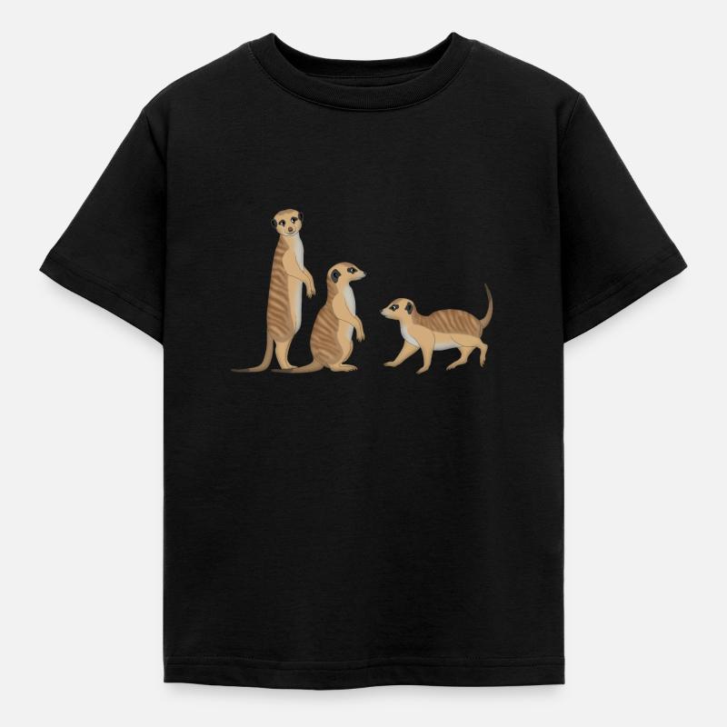 Erdmännchen drei - Kinder T-Shirt - Schwarz