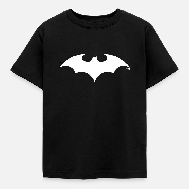 Batman White Bat Logo - Kinder T-Shirt - Schwarz
