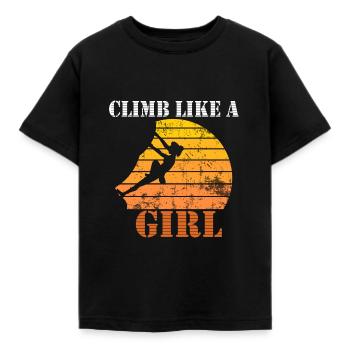 Grimpez comme une fille - Boulder et chemise d’escalade - T-shirt Enfant - noir - Devant - AI Model Kid Female (0cm)