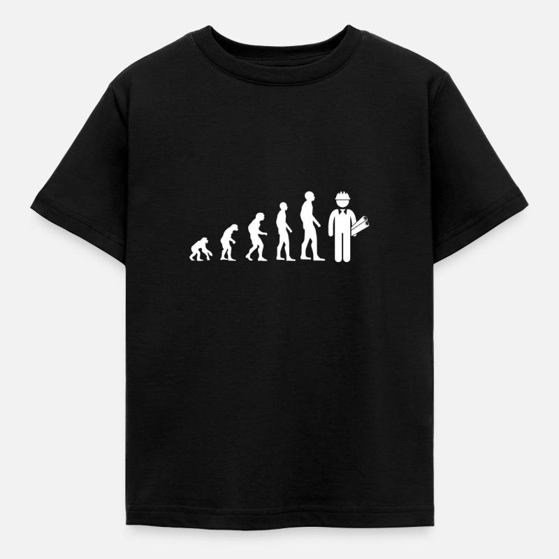 evolution architect man humor gift idea - Kids' T-Shirt - black