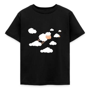 mignonne nuages mouton mouton agneau agneau agneau - T-shirt Enfant - noir - Devant - AI Model Kid Female (0cm)