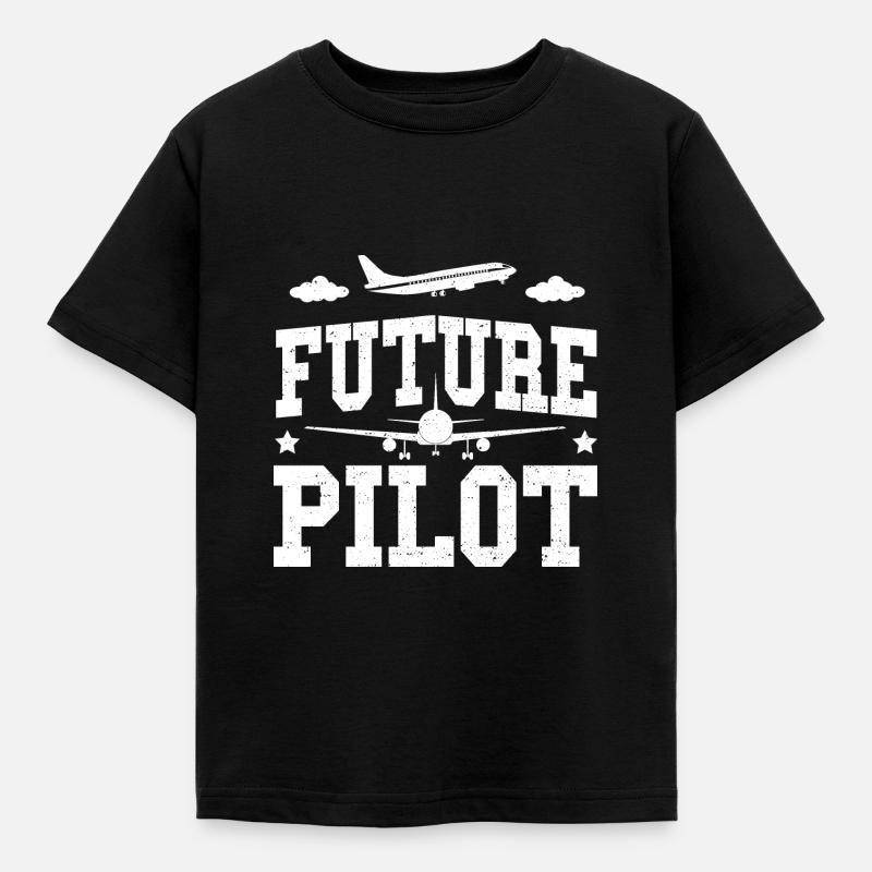 Future Pilot - Pilot - Kinder T-Shirt - Schwarz