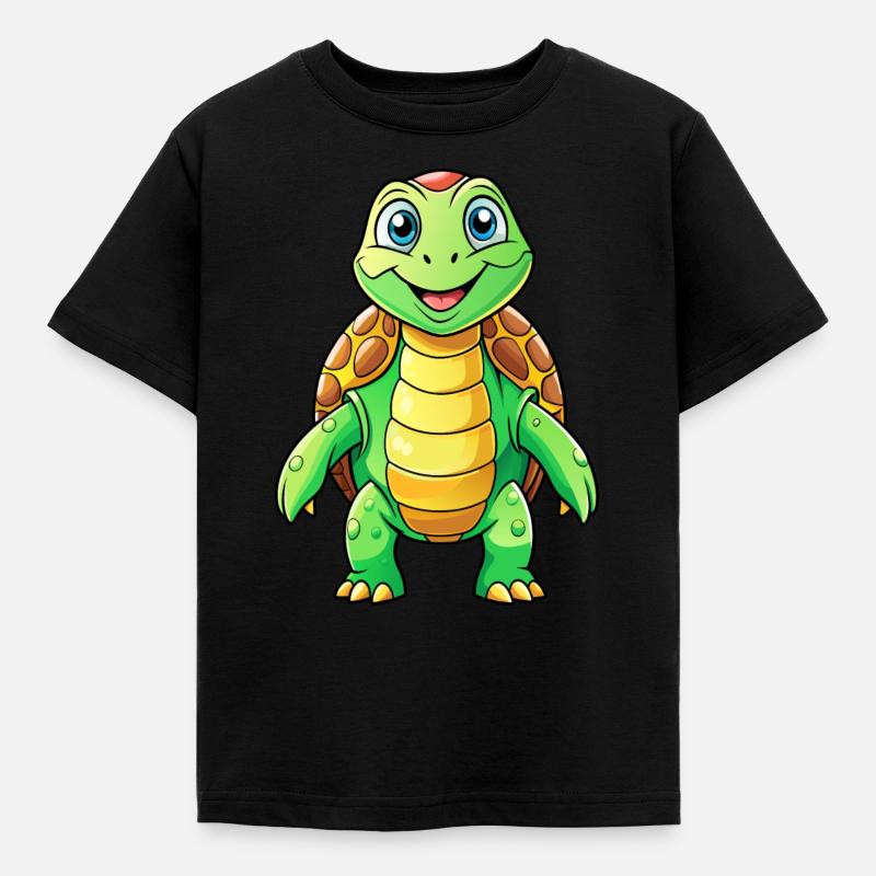 Mega süße Schildkröte - Kinder T-Shirt - Schwarz