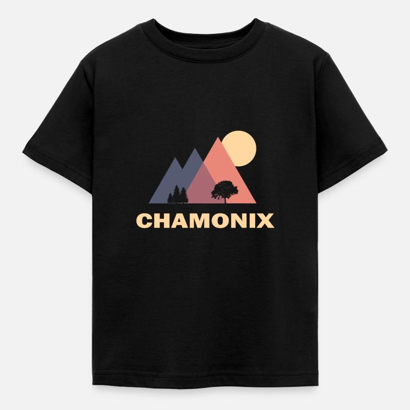 chamonix triangles mountains geometry - Kids' T-Shirt - black