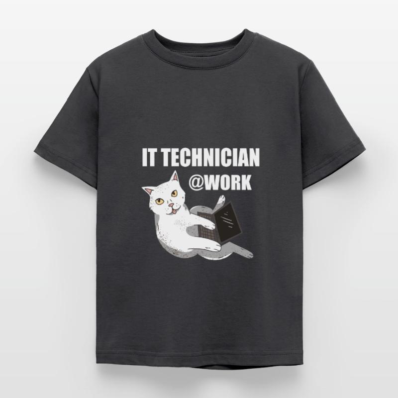 IT Technician Cat Programmer Techie Kids' T-Shirt