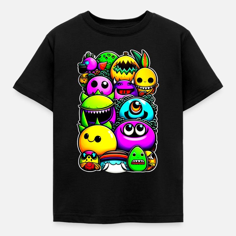 Funny monsters - Kids' T-Shirt - black