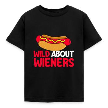 Crazy Viennese Hot Dog Gift - Kids' T-Shirt - black - Front - AI Model Kid Female (0cm)