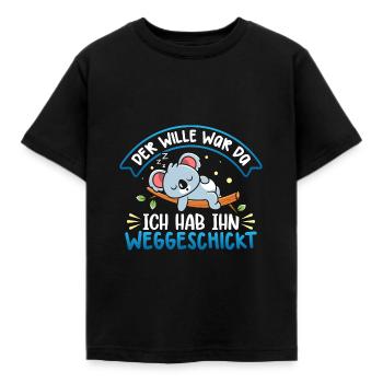 Der wille war da Ich hab ihn Weggeschickt - Kinder T-Shirt - Schwarz - Vorne - AI Model Kid Female (0cm)
