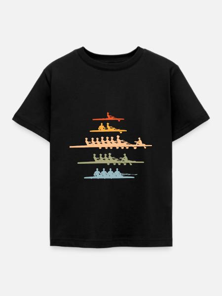 Rudern Vintage Ruderer - Kinder T-Shirt - Schwarz