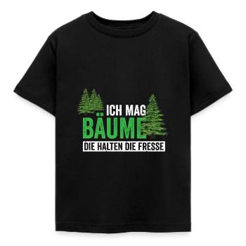Ich mag Bäume die halten die Fresse - Kinder T-Shirt - Schwarz - Vorne - AI Model Kid Female (0cm)