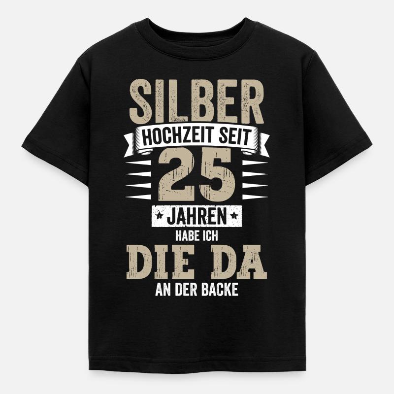 25 Hochzeitstag Ehemann Silberhochzeit - Kinder T-Shirt - Schwarz