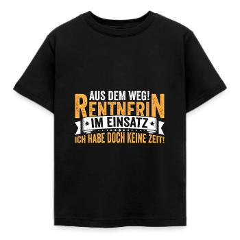 Rentnerin im Einsatz - Kinder T-Shirt - Schwarz - Vorne - AI Model Kid Female (0cm)