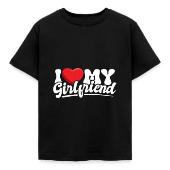 I love my Girlfriend - Kinder T-Shirt - Schwarz - Vorne - AI Model Kid Female (0cm)