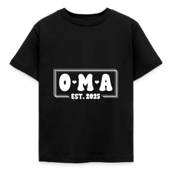 Oma Est 2025 Zukünftige Oma Werdende Oma - Kinder T-Shirt - Schwarz - Vorne - AI Model Kid Female (0cm)