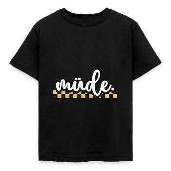 müde - Kinder T-Shirt - Schwarz - Vorne - AI Model Kid Female (0cm)
