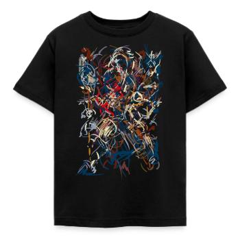 abstrakt - Kinder T-Shirt - Schwarz - Vorne - AI Model Kid Female (0cm)