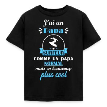 J'ai un papa surfeur, cadeau de naissance - T-shirt Enfant - noir - Devant - AI Model Kid Female (0cm)